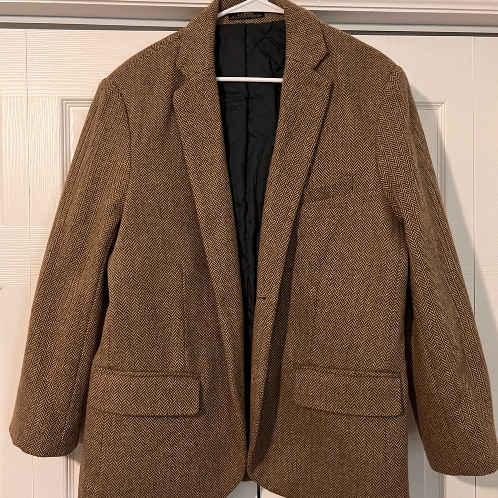 L.L. Bean Tan Herringbone Jacket